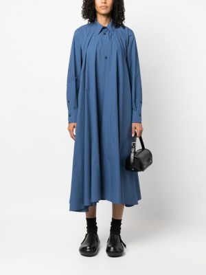 Sukienka koszulowa asymetryczna drapowana Quira niebieska