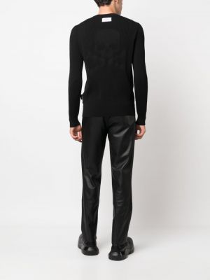 Sweter z wełny merino Philipp Plein czarny
