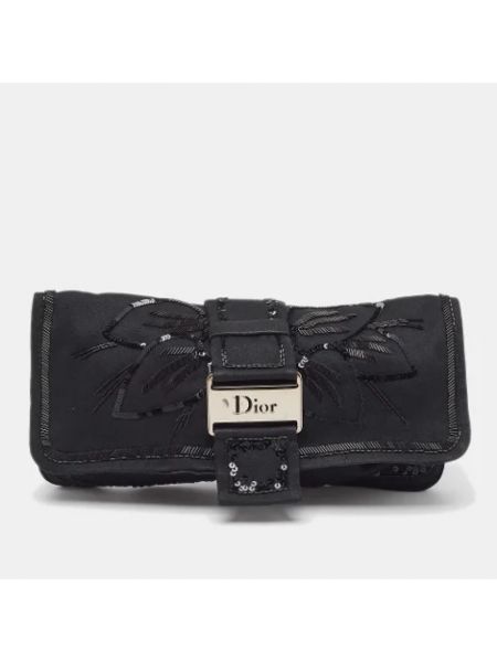 Cartera de raso Dior Vintage negro