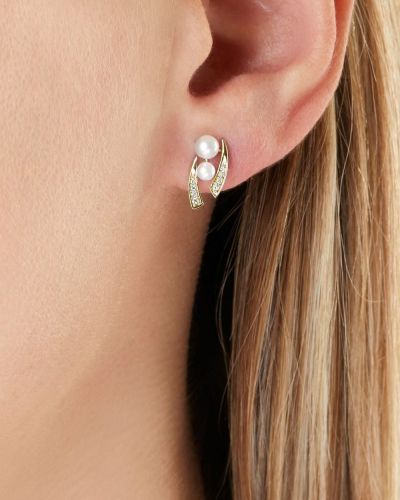 Boucles d'oreilles avec perles Yoko London jaune
