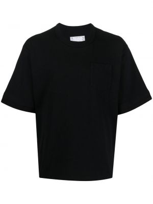 T-shirt en coton avec manches courtes Sacai noir