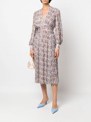 Kleid mit print mit plisseefalten Rochas
