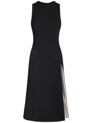 Krepp gyapjú testhezálló midi ruha Ami Paris fekete