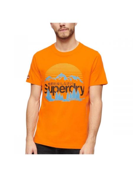 Tričko s krátkými rukávy Superdry oranžové
