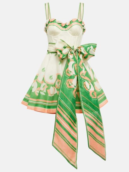 Vestito di lino di seta Zimmermann verde