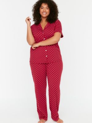 Pijamale tricotate cu imagine Trendyol roșu