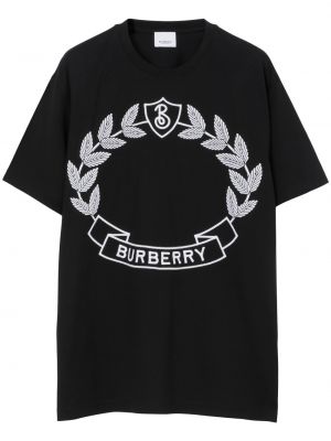 T-shirt con stampa Burberry nero
