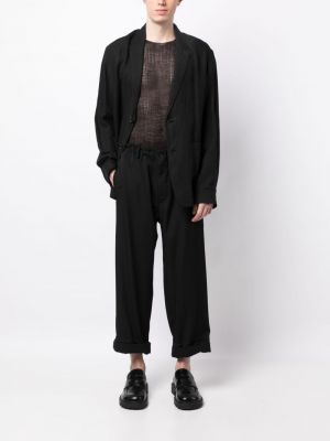 Proste spodnie wełniane Yohji Yamamoto czarne