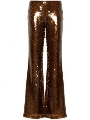 Spodnie z cekinami Alberta Ferretti brązowe