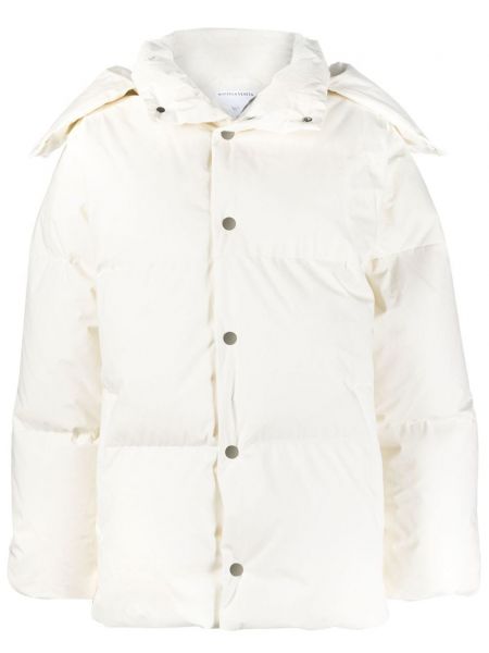 Pernata jakna s kapuljačom Bottega Veneta bijela