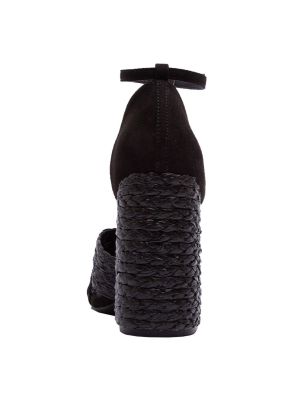 Босоножки с ремешками на каблуке Qupid черные