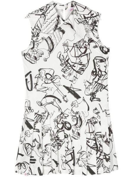 Plisované mini šaty s potlačou s abstraktným vzorom Charles Jeffrey Loverboy