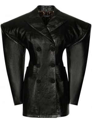 Δερμάτινο μπουφάν Dolce & Gabbana μαύρο