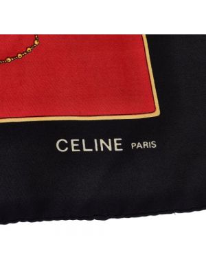 Jedwabna szal Celine Vintage czerwona