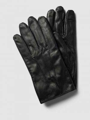 Rękawiczki skórzane Barts czarne