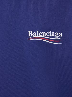 Памучна тениска Balenciaga синьо