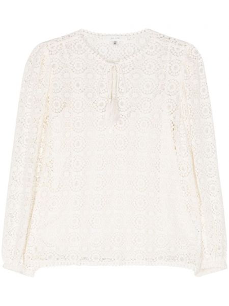 Блуза с дантела Frame бяло