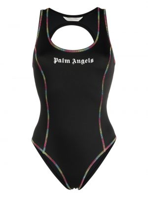 Plavky s potlačou Palm Angels čierna