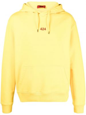 Mikina s kapucí s výšivkou 424 žlutá