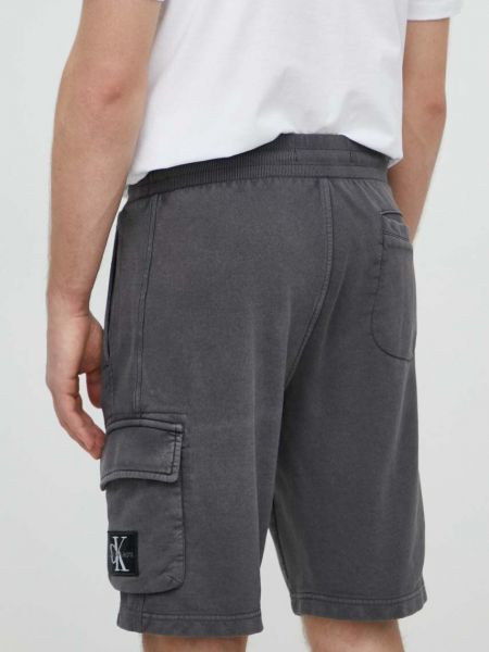 Pamut farmer rövidnadrág Calvin Klein Jeans szürke