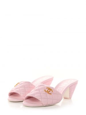 Prošívané sandály Chanel Pre-owned růžové