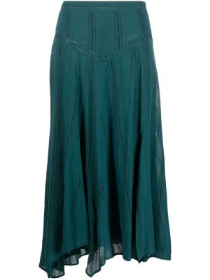 Asymetrická dlhá sukňa Marant Etoile zelená