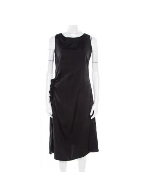 Satynowa sukienka retro Bottega Veneta Vintage czarna