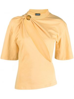Памучна тениска Jacquemus жълто