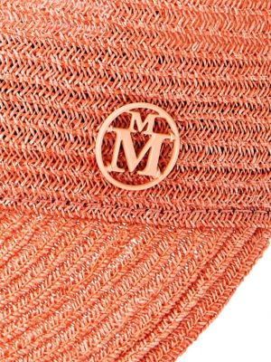 Kepurė su snapeliu su tigro raštu Maison Michel oranžinė