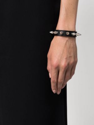 Leder armband Moschino schwarz