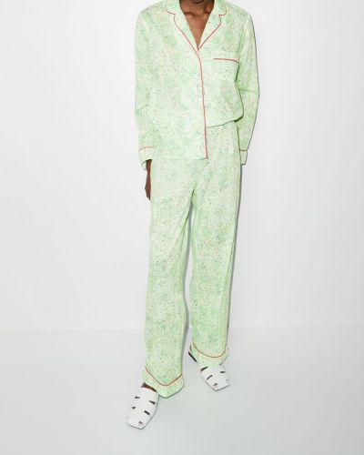 Pyjama en cachemire à imprimé Rixo vert