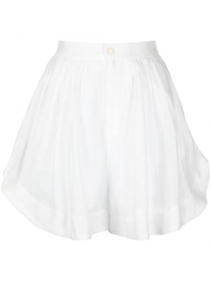 Satin shorts mit plisseefalten B+ab weiß