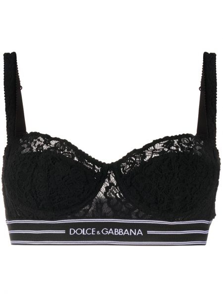 Csipkés melltartó Dolce & Gabbana fekete