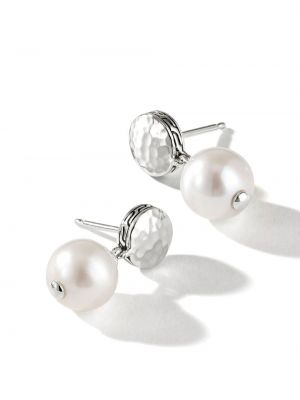 Boucles d'oreilles avec perles à boucle John Hardy argenté