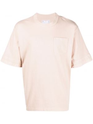 Kokvilnas t-krekls Sacai rozā