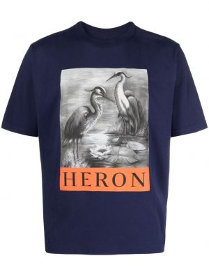 Raštuotas marškinėliai Heron Preston mėlyna