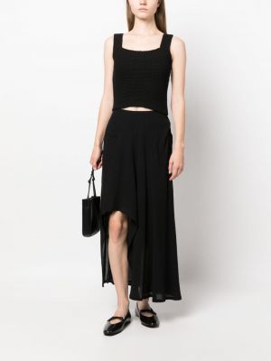 Asimetriškas midi sijonas Yohji Yamamoto juoda
