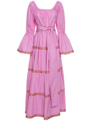 Vestido largo de algodón Flora Sardalos rosa