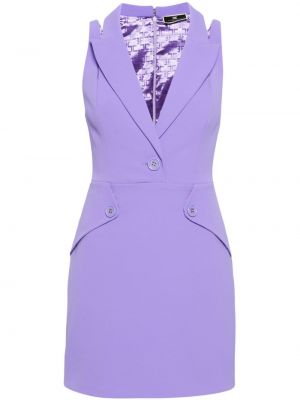 Mini obleka iz krep tkanine Elisabetta Franchi vijolična
