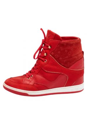 Sneakersy skórzane Louis Vuitton Vintage czerwone