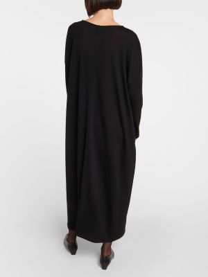 Βαμβακερή μίντι φόρεμα The Row μαύρο