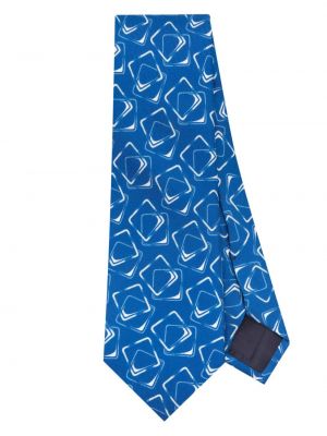Cravate en soie à imprimé Tagliatore bleu