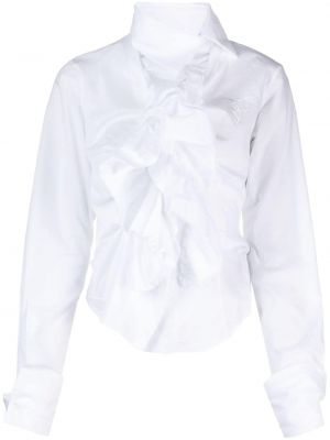 Asimetrična srajca z vezenjem Vivienne Westwood bela