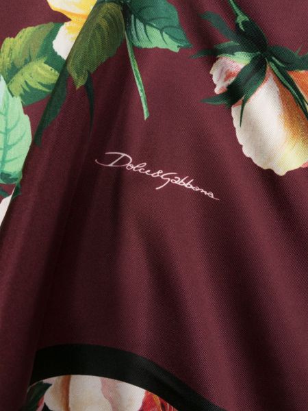 Raštuotas gėlėtas šilkinis šalikas Dolce & Gabbana