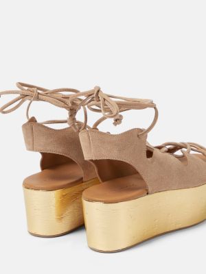Sandali in pelle scamosciata con platform See By Chloé beige