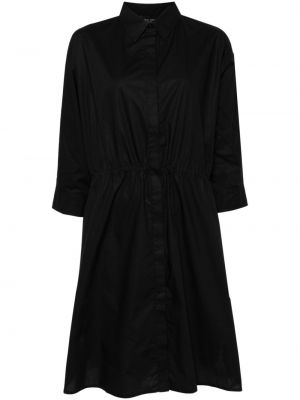 Βαμβακερή φόρεμα σε στυλ πουκάμισο Roberto Collina μαύρο