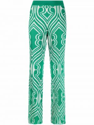 Pantaloni in tessuto jacquard Etro verde