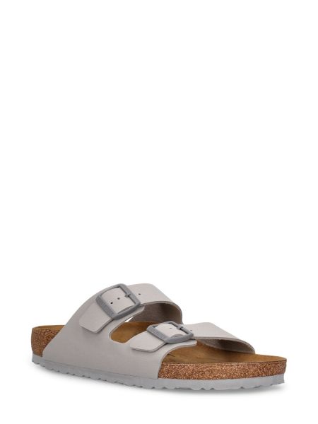 Kožené sandále z ekologickej kože Birkenstock sivá