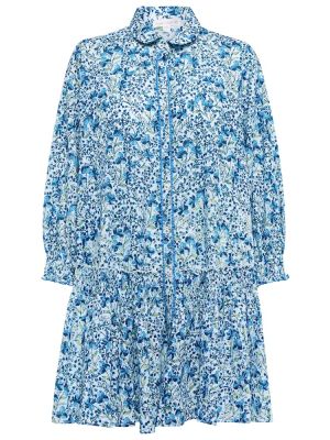 Obleka s cvetličnim vzorcem Poupette St Barth modra