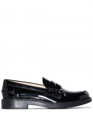 Lakierowane loafers skórzane Tod's czarne